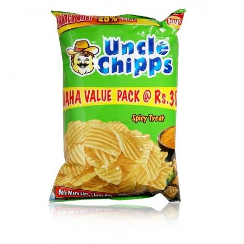 Uncle Chips Spicy, 55 gm (Pack of 64 Pcs)